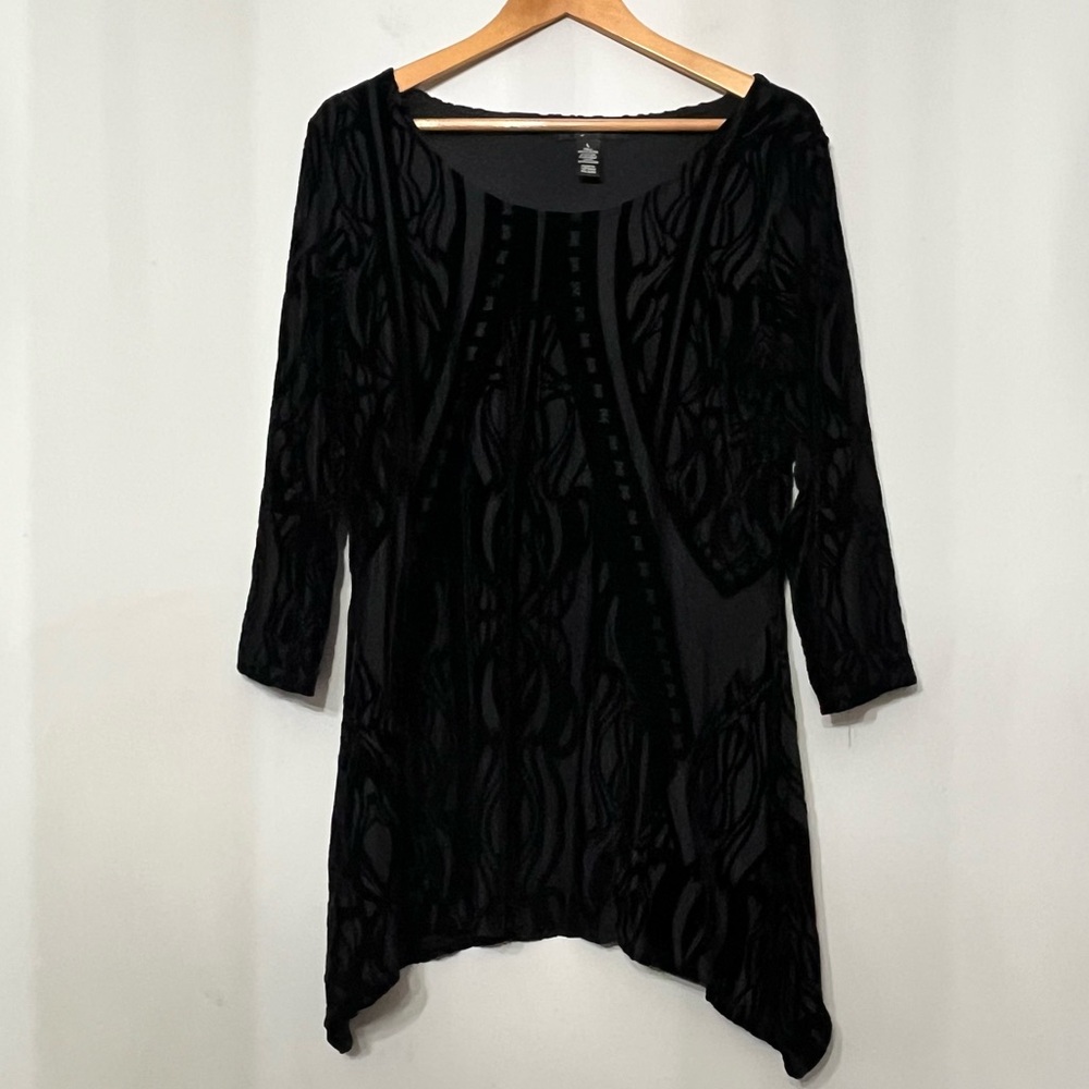 Vintage Style & Co Crushed‎ Velvet Tunic Asymmetrical Whimsigoth Witchy Fairy L